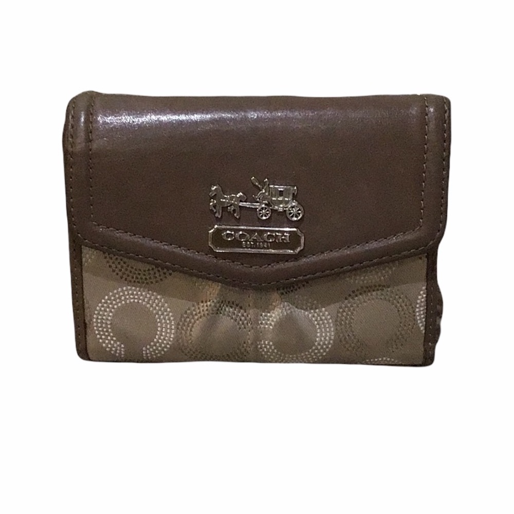 Coach brown/tan signature C wallet